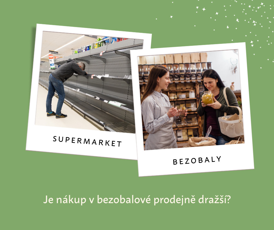 Srovnání ceny mezi bezobalem a supermarketem